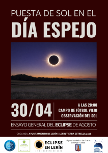 cartel anunciador del diá espejo del eclipse en Lerín